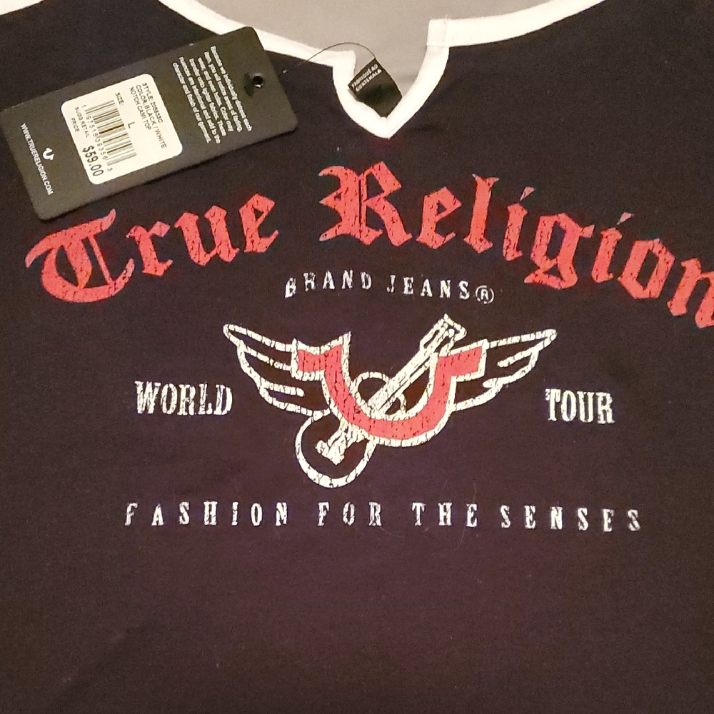 True Religion Black and Red Tank Top